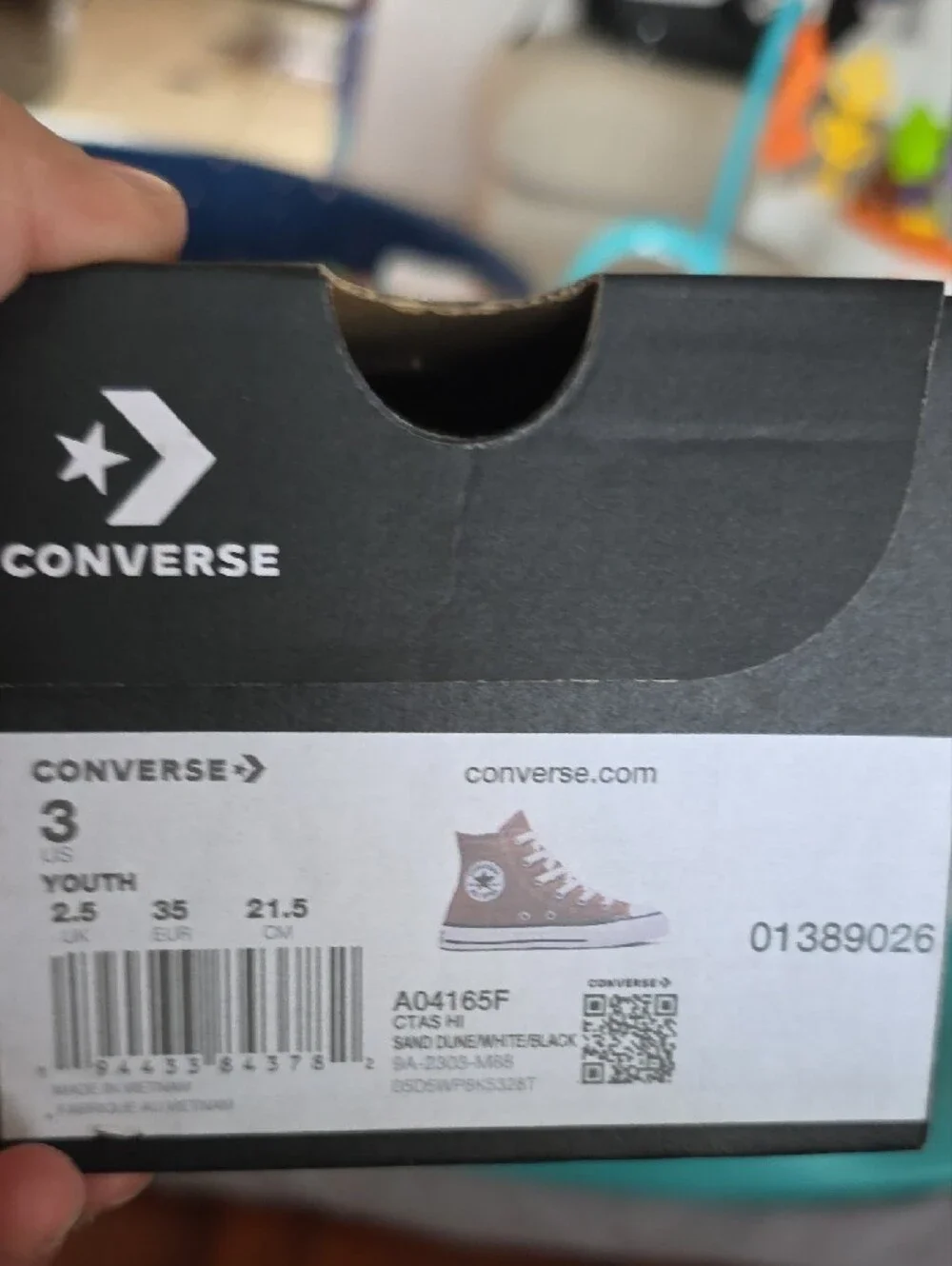 Converse Kids High-Top Sneakers in Tan and White